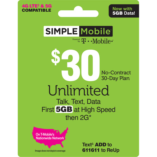 Simple Mobile $30 Unlimited 30-Day Prepaid Plan - Asian Online Groceries