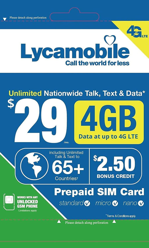 LYCA MOBILE $29 PLAN WITH SIM AND ACTIVATION 1 MONTH - Asian Online Groceries